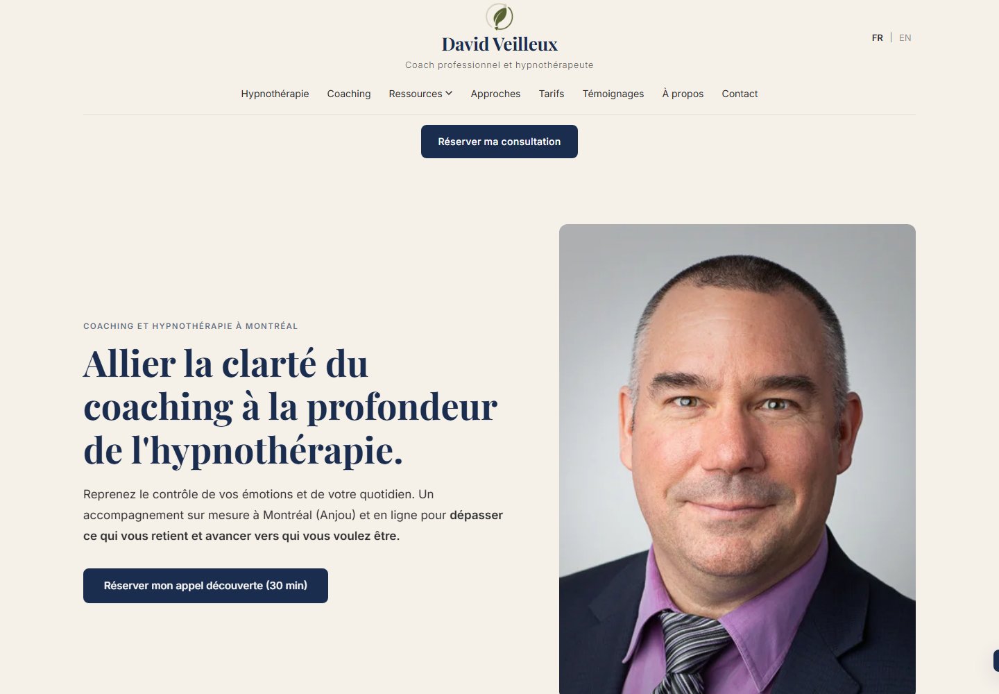 Aperçu du site Coaching David Veilleux